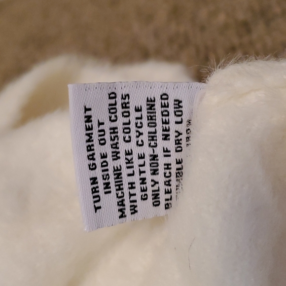 👕525 AMERICA EYELASH COLLARED SWEATER in soft fuzzy white sz lg - Picture 10 of 10